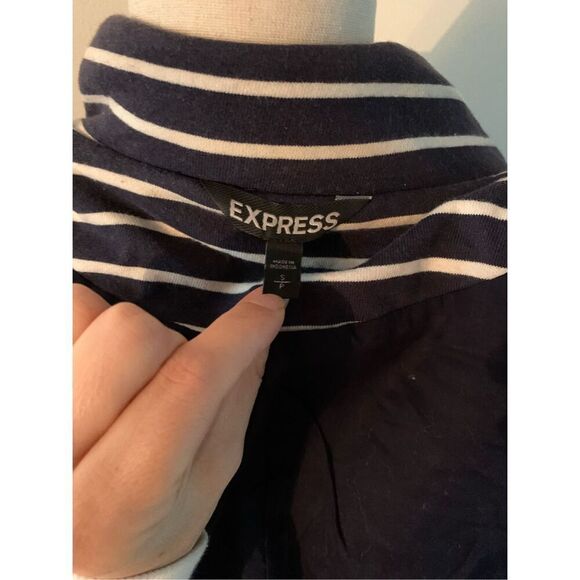 Express striped blazer hundred percent cotton size small 7/8 sleeves - Picture 3 of 5